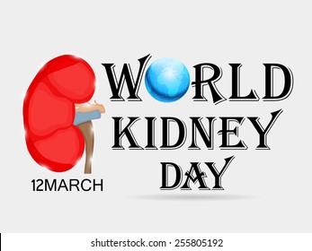 Vector illustration for World Kidney Day in gray background.