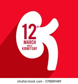 Vector illustration for World Kidney Day red background.