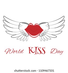 Vector illustration for world kissing day.