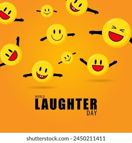 Vector illustration of World Laughter Day social media feed template