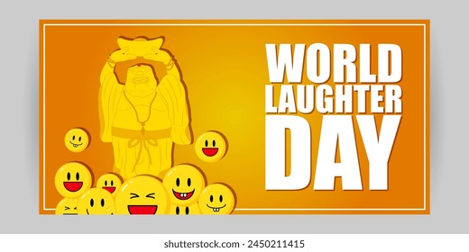 Vector illustration of World Laughter Day social media feed template