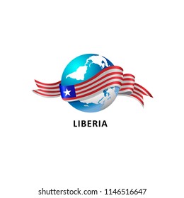 Vector Illustration of a world – world with the liberia flag