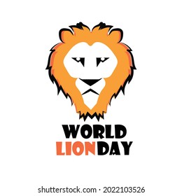 vector illustration of World lion day logo or icon design