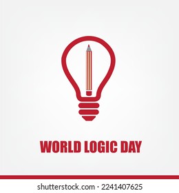 Ilustración vectorial del Día Mundial de la Lógica. Diseño sencillo y elegante