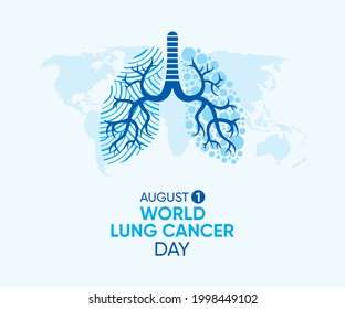 vector illustration of world lung cancer day poster design