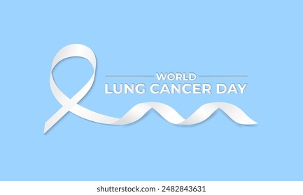 vector illustration World Lung Cancer day is observed every year on August 1. ribbon with lung icon vector illustration background template. Holiday concept.