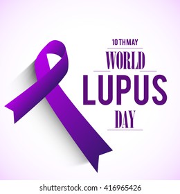Vector illustration of  World Lupus Day with stylish ribbon.