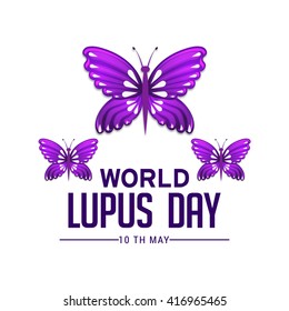 Vector illustration of  World Lupus Day with stylish ribbon.