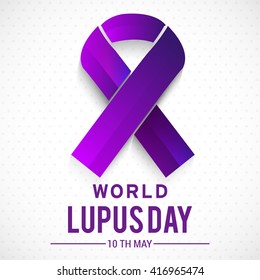 Vector illustration of  World Lupus Day with stylish ribbon.