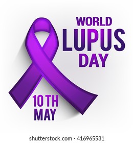 Vector illustration of  World Lupus Day with stylish ribbon.