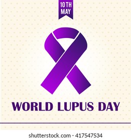 Vector illustration of World Lupus Day with stylish ribbon.