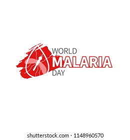 Vector illustration of World Malaria Day. Illustration of a mosquito in a drop of blood.

