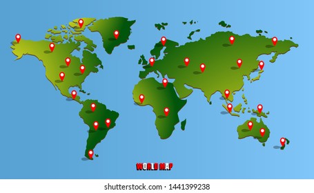 vector illustration  world map for cover design,background.
