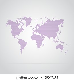 Vector illustration of a world map of dots.