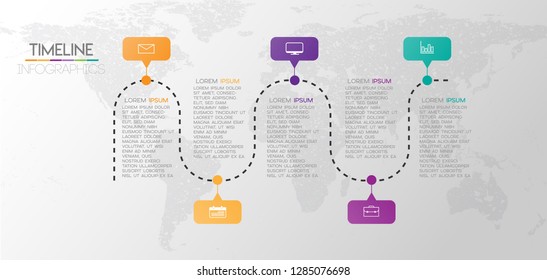 vector illustration World map Infographic design template with icons and 5 options or steps. Can be used for process, presentations, layout.