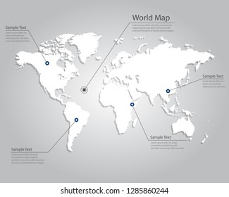 vector illustration World map Infographic design template.