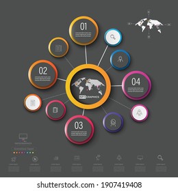 vector illustration world map  Infographic design chart origami paper color info-graphic template for diagram presentation chart and business concept with  element options
