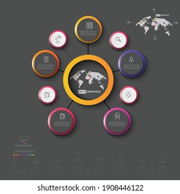 vector illustration world map  Infographic design chart origami paper color info-graphic template for diagram presentation chart and business concept with  element options