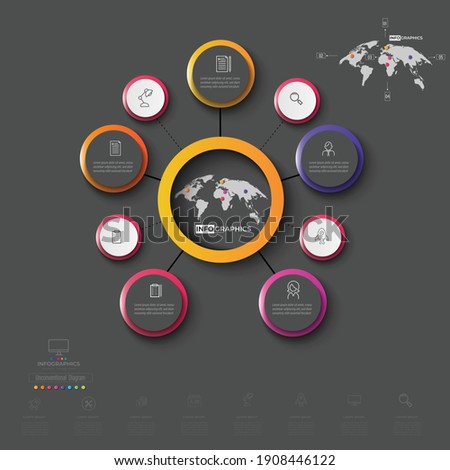 vector illustration world map  Infographic design chart origami paper color info-graphic template for diagram presentation chart and business concept with  element options