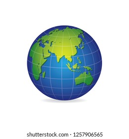 Vector Illustration World map isolated on white background. Earth, Globe icon