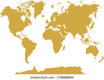 Vector illustration of world map silhouette