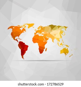 vector illustration of a world map , tregulyar, geometric map of the world Web and Mobile Applications isolated on background , Pattern for use in business and design