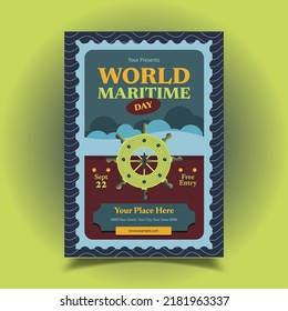 Vector Illustration of World Maritime Day Flyer