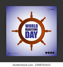 Vector illustration of World Maritime Day banner