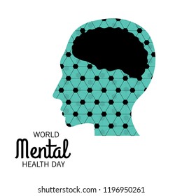 Vector illustration for World Mental Health Day Background.