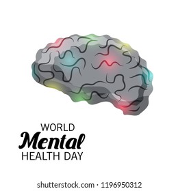 Vector illustration for World Mental Health Day Background.