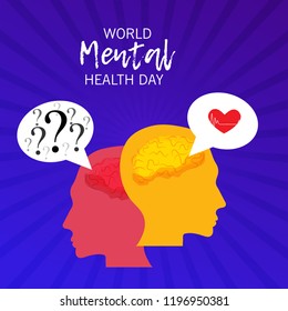 Vector illustration for World Mental Health Day Background.