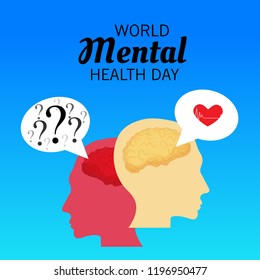 Vector illustration for World Mental Health Day Background.