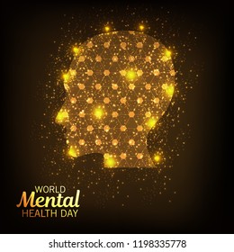 Vector illustration for World Mental Health Day Background.