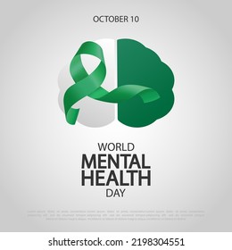 Vector Illustration of World Mental Health Day.
