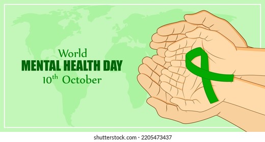 Vector illustration for World Mental Health Day banner