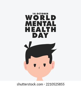 Vector illustration for World Mental Health Day Background wtich flat design