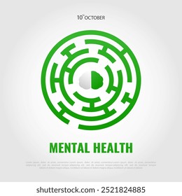 Vector Illustration of World Mental Health Day. 
