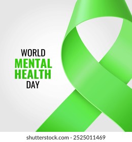 Vector Illustration of World Mental Health Day. Mental Health Awareness Ribbon.
