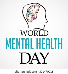 Vector illustration for World Mental Health Day Background.