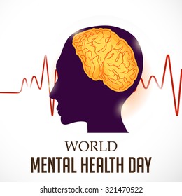 Vector illustration for World Mental Health Day Background.