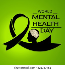 Vector illustration for World Mental Health Day Background.