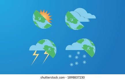 vector illustration of world of meteorological day,