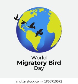 Vector illustration of World Migratory Bird Day, 8 May.