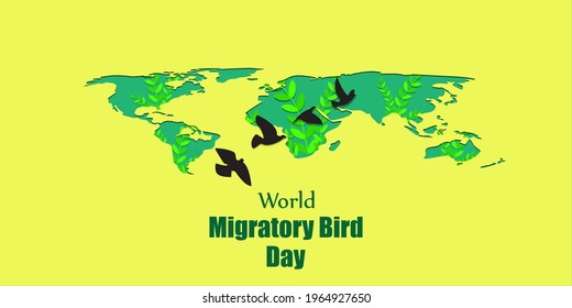 Vector illustration of World Migratory Bird Day, 8 May.