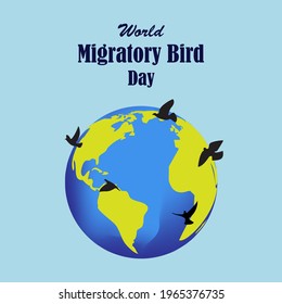 Ilustración vectorial del Día Mundial de las Aves Migratorias, 8 de mayo.