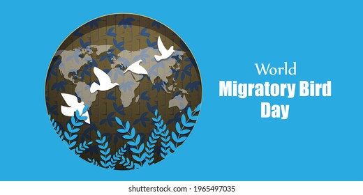 Vector illustration of World Migratory Bird Day, 8 May.
