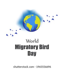 Vector illustration of World Migratory Bird Day, 8 May.