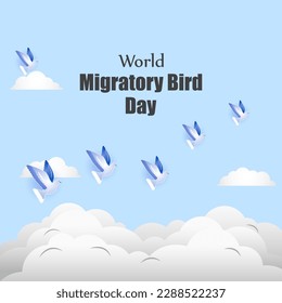 Vector illustration of World Migratory Bird Day 13 May social media story feed mockup template post