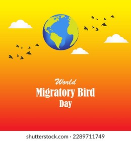 Ilustración vectorial del Día Mundial de las Aves Migratorias 13 de mayo: artículo de la plantilla de la fuente de noticias en medios sociales