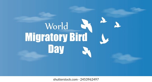 Vector illustration of World Migratory Bird Day social media feed template